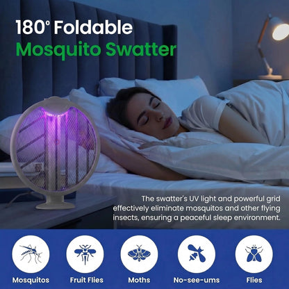Purpose-Built 2-in-1 Foldable Electric Fly Swatter for Everyday Use