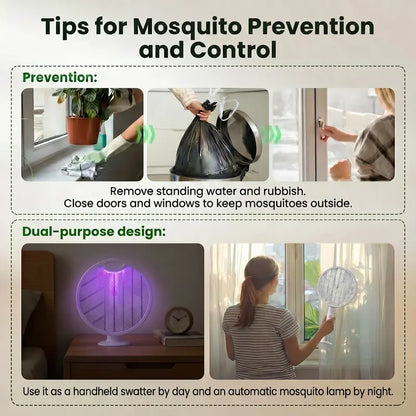 Purpose-Built 2-in-1 Foldable Electric Fly Swatter for Everyday Use