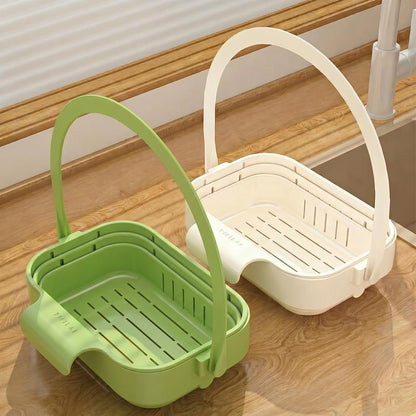 Practical Foldable Hanging Kitchen Sink Drain Basket, Stainless Steel