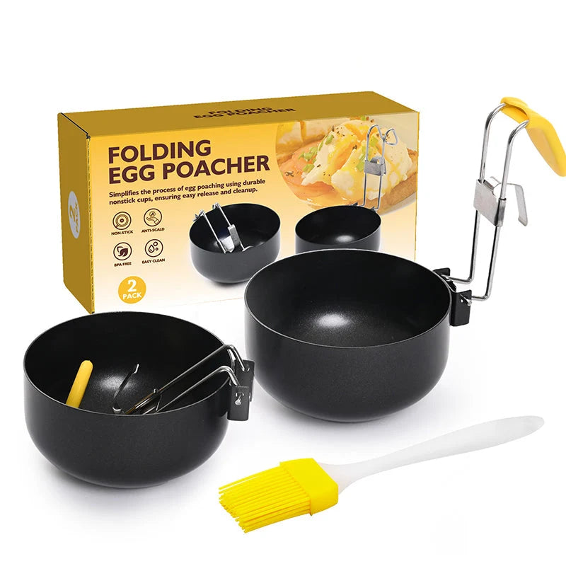 Practical Foldable Non-Stick Egg Poacher Mold for Kitchen Prep