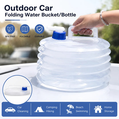 Vehicle-Ready Foldable outdoor vehicle water container for Garage Use