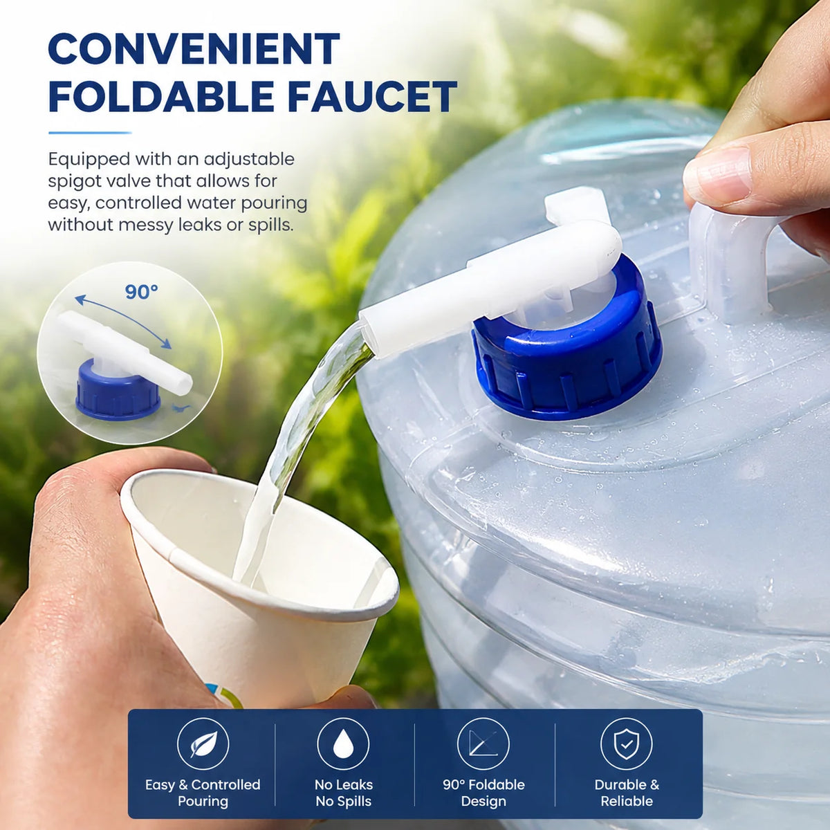 Vehicle-Ready Foldable outdoor vehicle water container for Garage Use