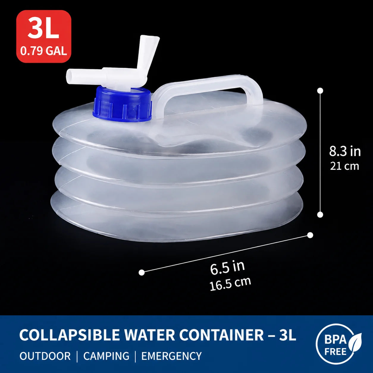 Vehicle-Ready Foldable outdoor vehicle water container for Garage Use