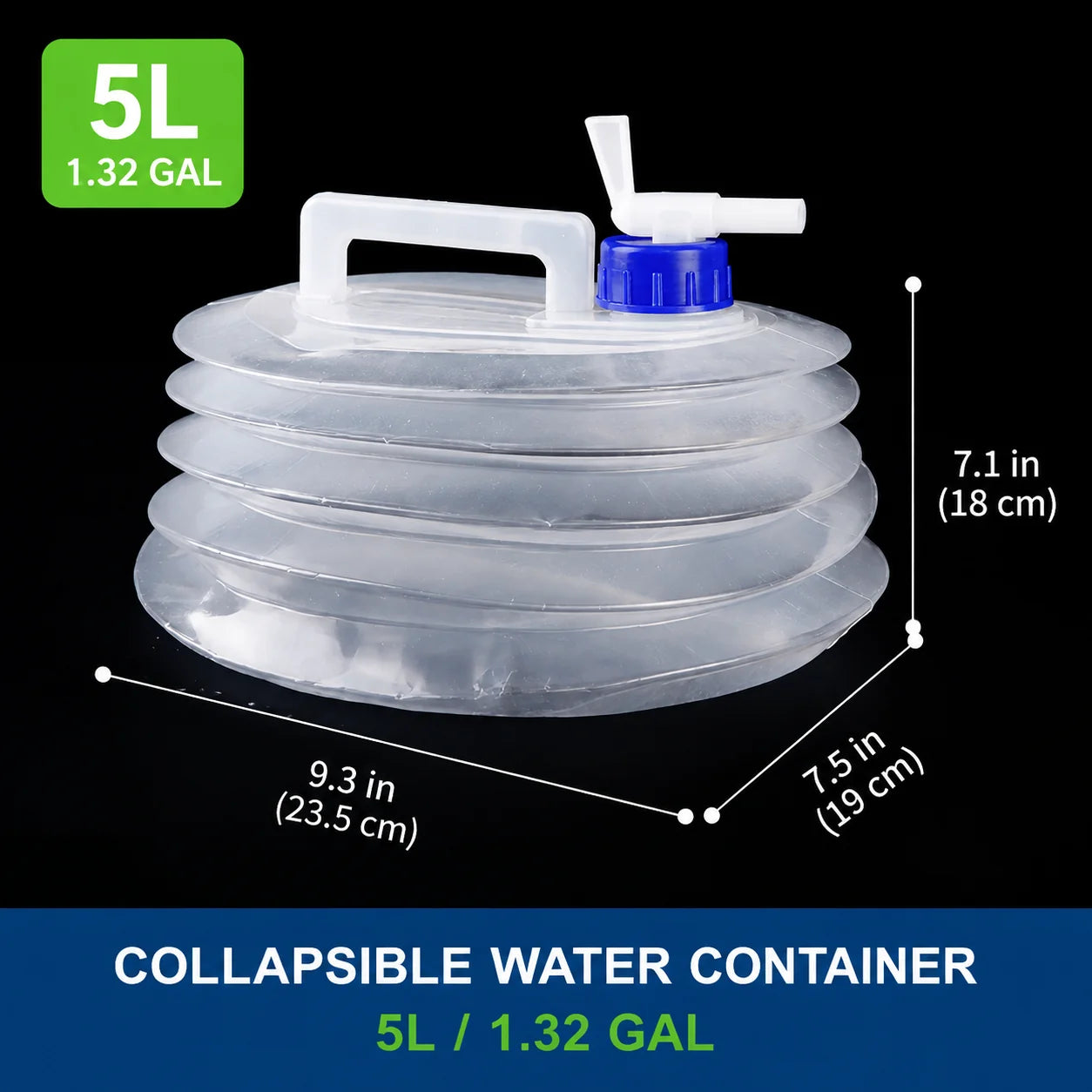 Vehicle-Ready Foldable outdoor vehicle water container for Garage Use