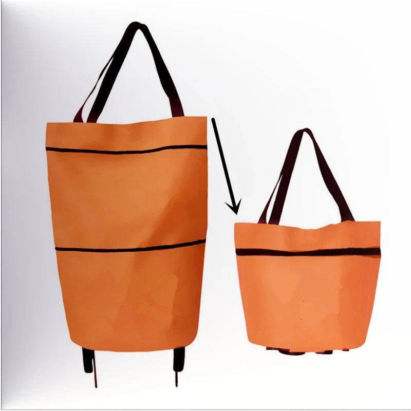 Space-Saving Foldable 2-in-1 Shopping Bag for Organized Storage