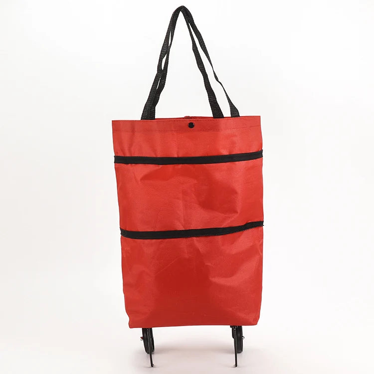 Space-Saving Foldable 2-in-1 Shopping Bag for Organized Storage