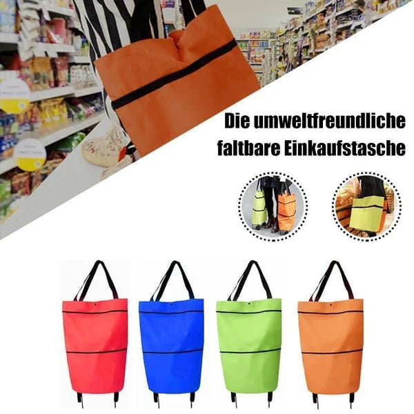 Space-Saving Foldable 2-in-1 Shopping Bag for Organized Storage
