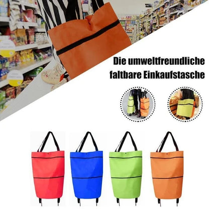Space-Saving Foldable 2-in-1 Shopping Bag for Organized Storage