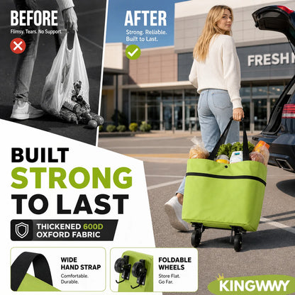 Space-Saving Foldable 2-in-1 Shopping Bag for Organized Storage