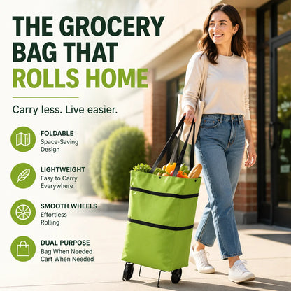 Vehicle-Ready Foldable Grocery Cart Bag – The Rolling Shopping Bag