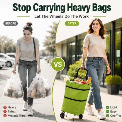 Vehicle-Ready Foldable Grocery Cart Bag – The Rolling Shopping Bag