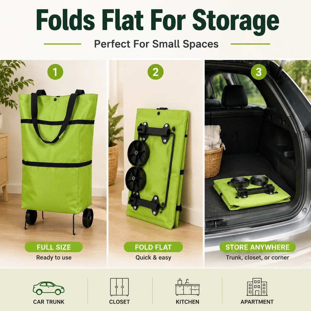 Vehicle-Ready Foldable Grocery Cart Bag – The Rolling Shopping Bag