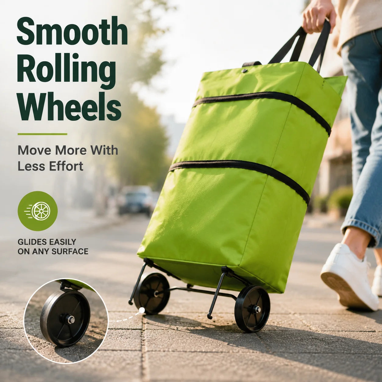 Vehicle-Ready Foldable Grocery Cart Bag – The Rolling Shopping Bag