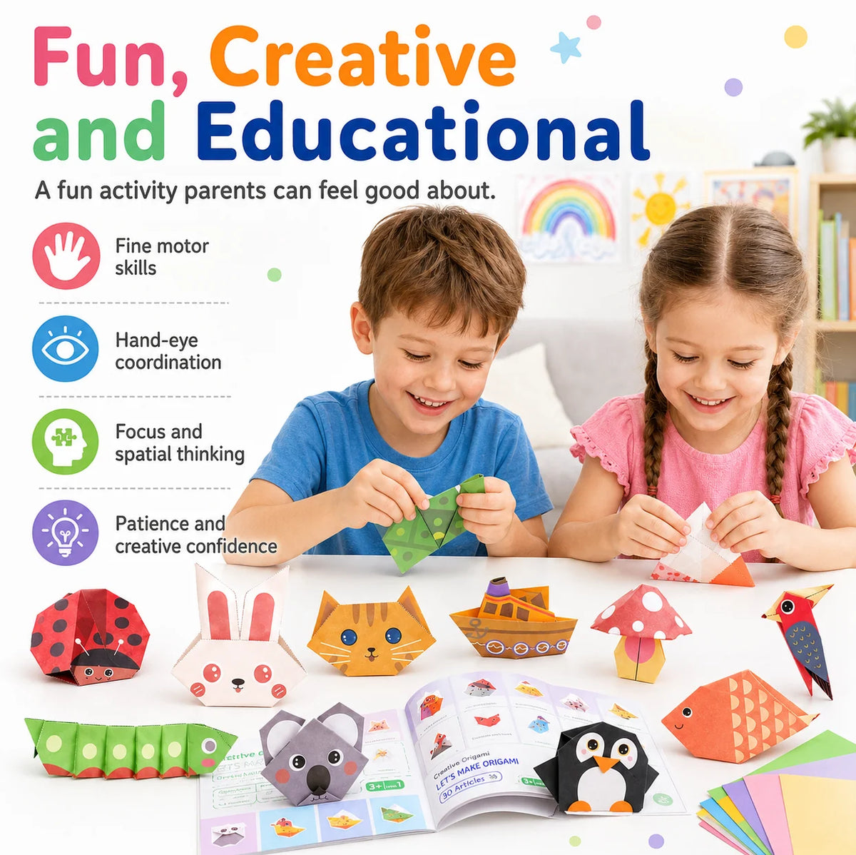 Purpose-Built Fold & Creat 3-Level Kids’ Origami Activity Book