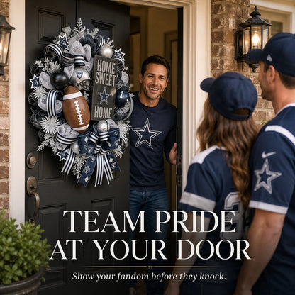 Handmade Team Wreath for a Football Game-Day Entryway