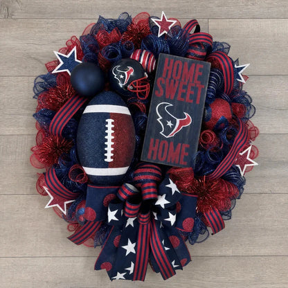 Handmade Team Wreath for a Football Game-Day Entryway