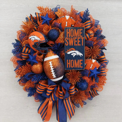 Handmade Team Wreath for a Football Game-Day Entryway