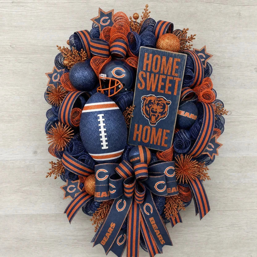 Handmade Team Wreath for a Football Game-Day Entryway