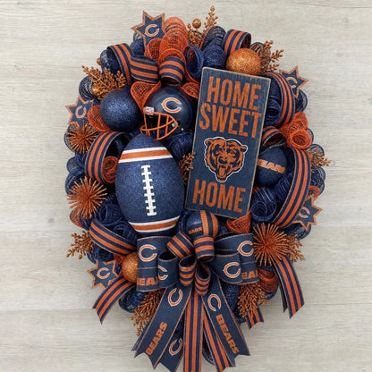 Handmade Team Wreath for a Football Game-Day Entryway