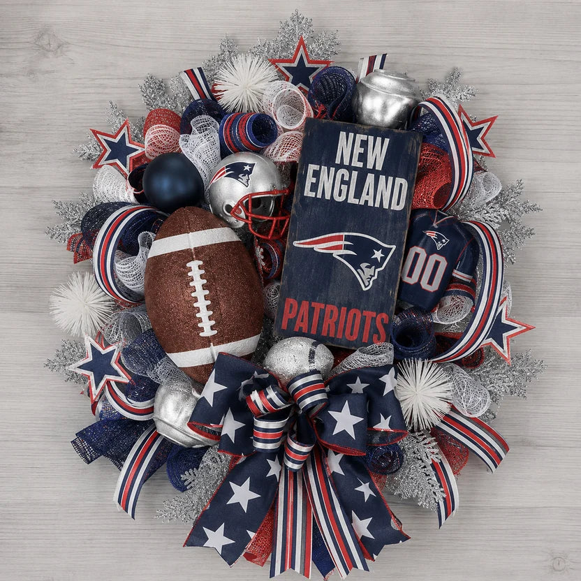 Handmade Team Wreath for a Football Game-Day Entryway
