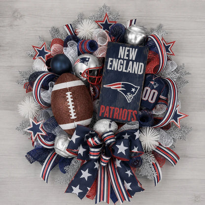 Handmade Team Wreath for a Football Game-Day Entryway