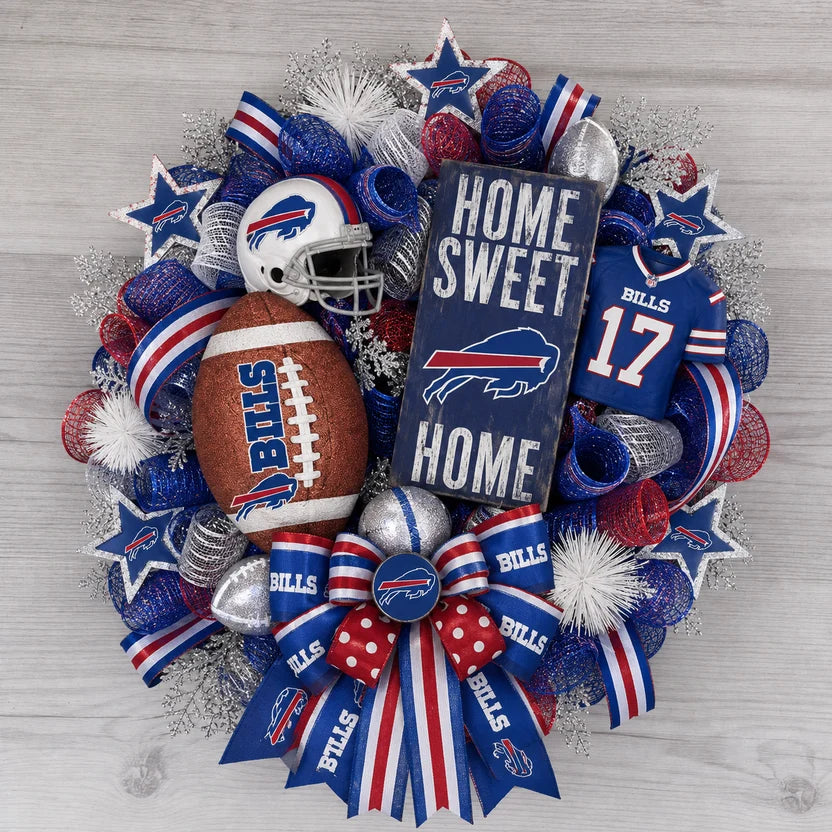 Handmade Team Wreath for a Football Game-Day Entryway