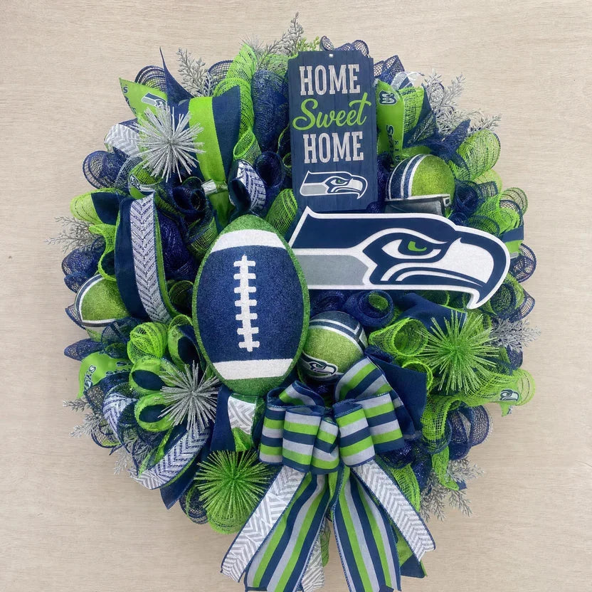 Handmade Team Wreath for a Football Game-Day Entryway