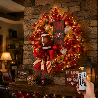 Handmade Team Wreath for a Football Game-Day Entryway