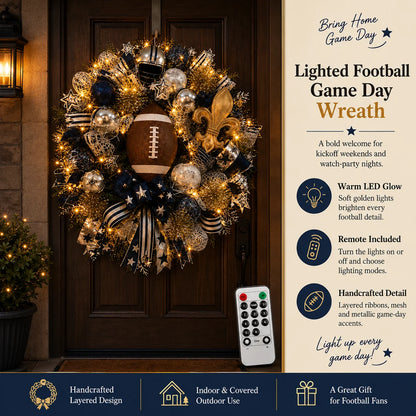 Handmade Team Wreath for a Football Game-Day Entryway