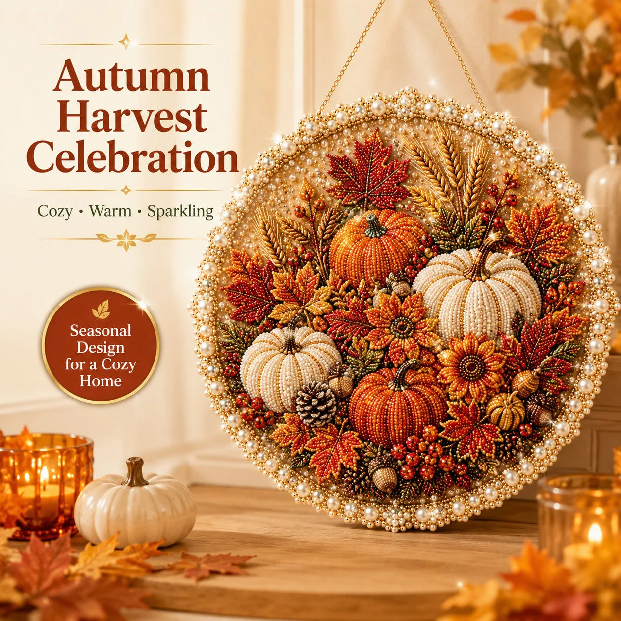 Pearl-Accent Wreath Craft Kit with Four-Season Holiday Designs