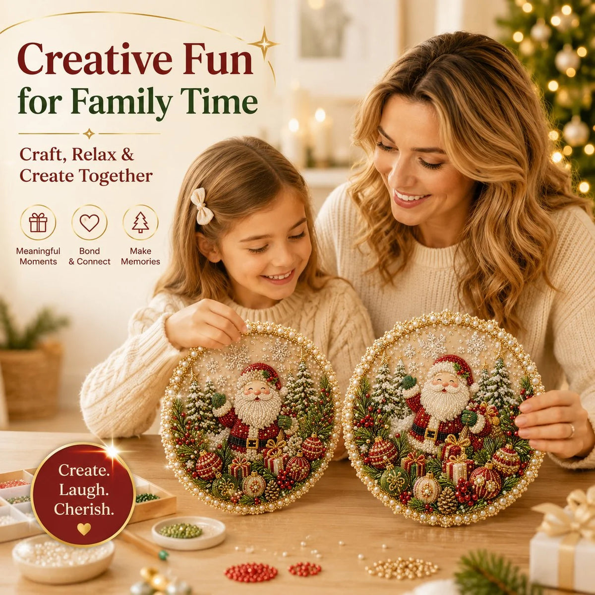 Pearl-Accent Wreath Craft Kit with Four-Season Holiday Designs