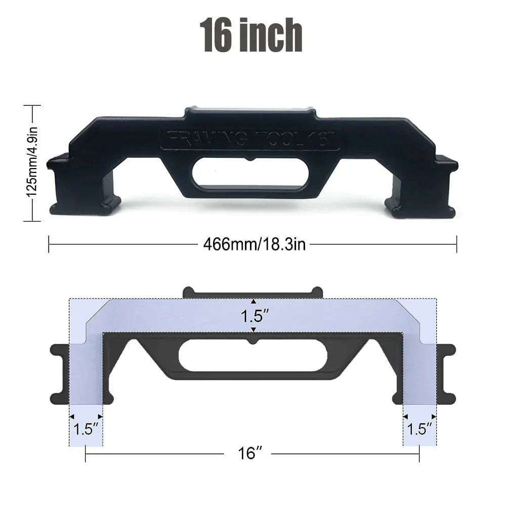 Workshop-Ready Framing Tool, 12/14/16 Inch On-Center Stud Layout