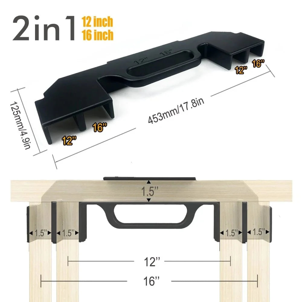 Workshop-Ready Framing Tool, 12/14/16 Inch On-Center Stud Layout