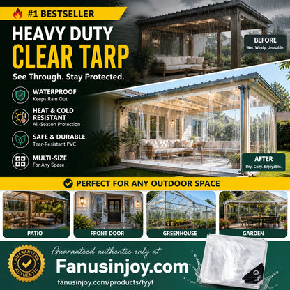 Purpose-Built Heavy Duty Clear Tarp – 14 Mil PVC, Weatherproof