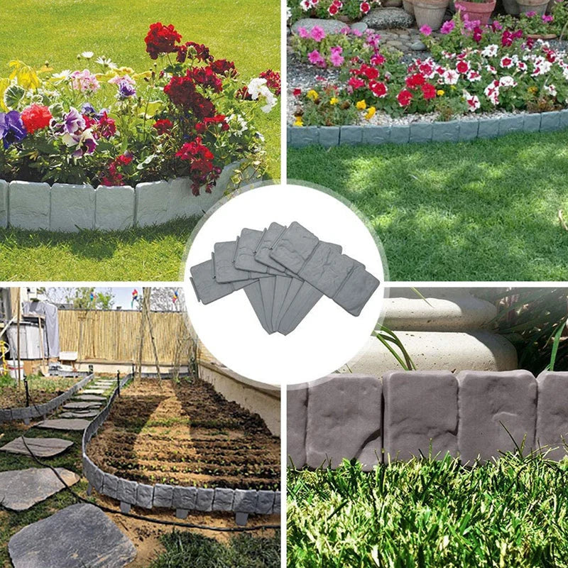 Outdoor-Ready Faux Stone Garden Edging Border for Garden Display