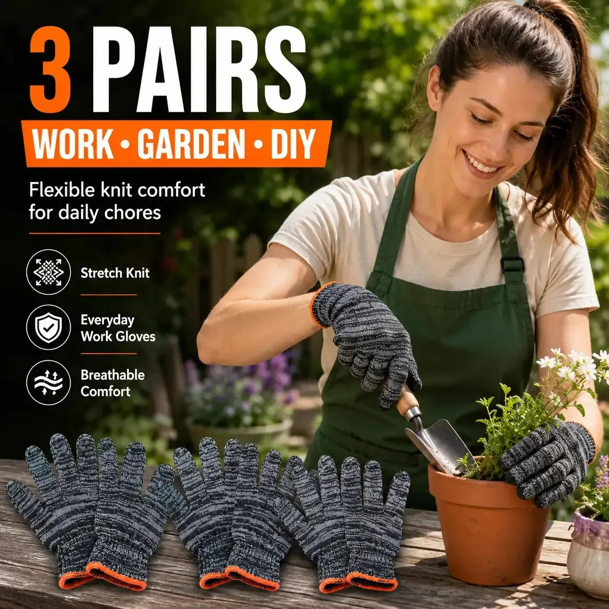 Outdoor Gardening Gloves for Men & Women– Breathable Stretch Work