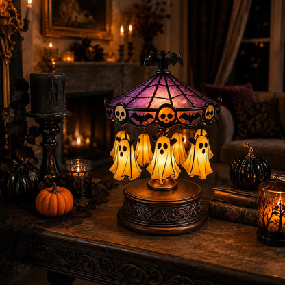 Vehicle-Ready Ghost Carousel Motion Night Light – Cozy