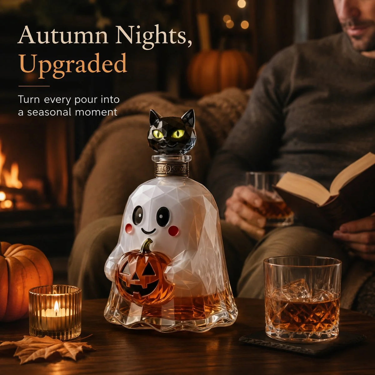 Purpose-Built Ghost Pumpkin Decanter Spooky Glass Whiskey
