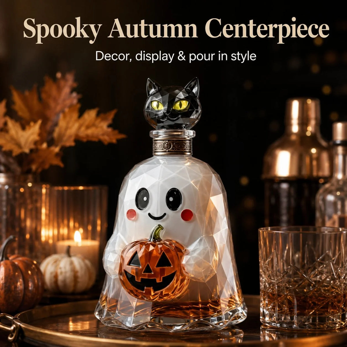 Purpose-Built Ghost Pumpkin Decanter Spooky Glass Whiskey