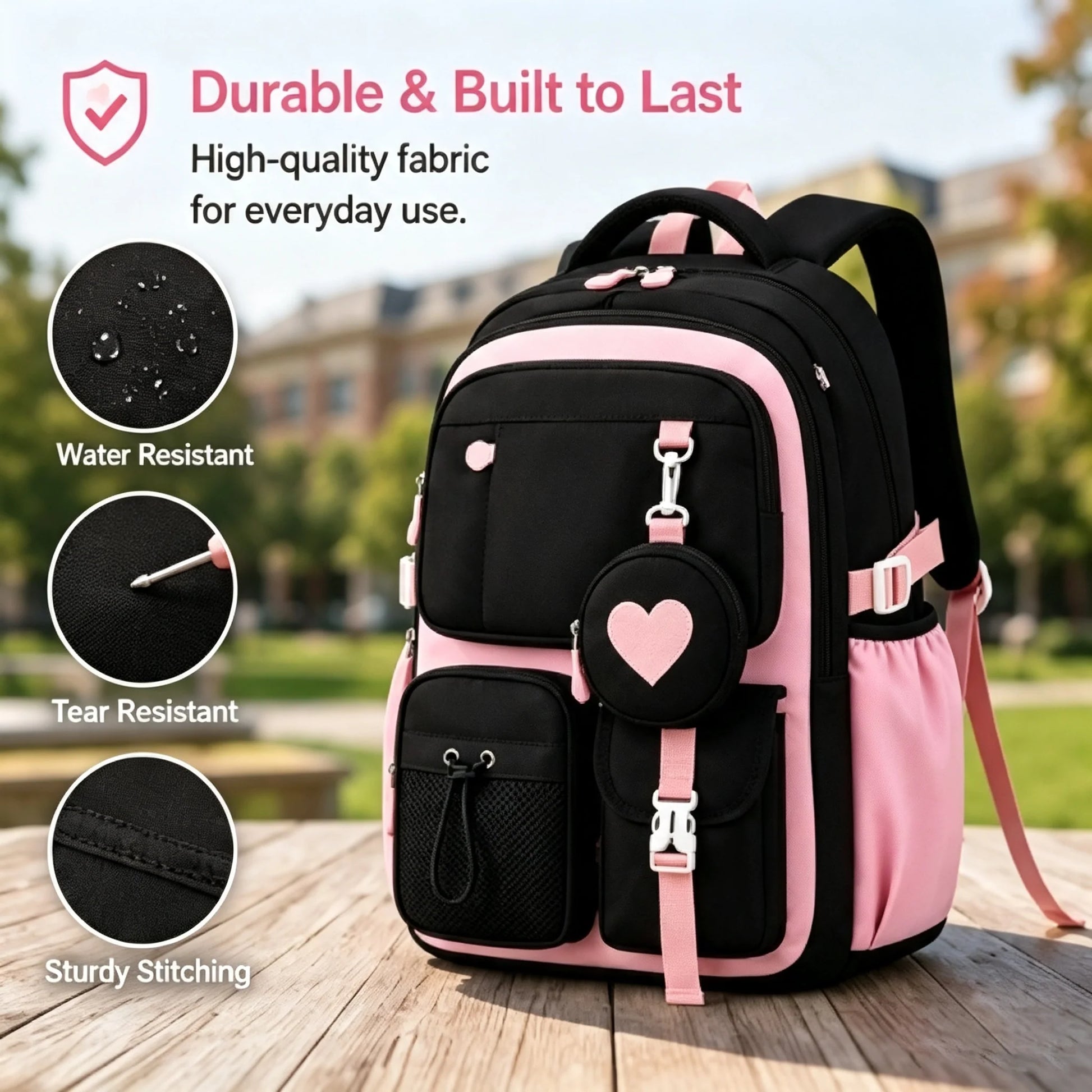 Spacious and Durable School Backpack for Teen Girls