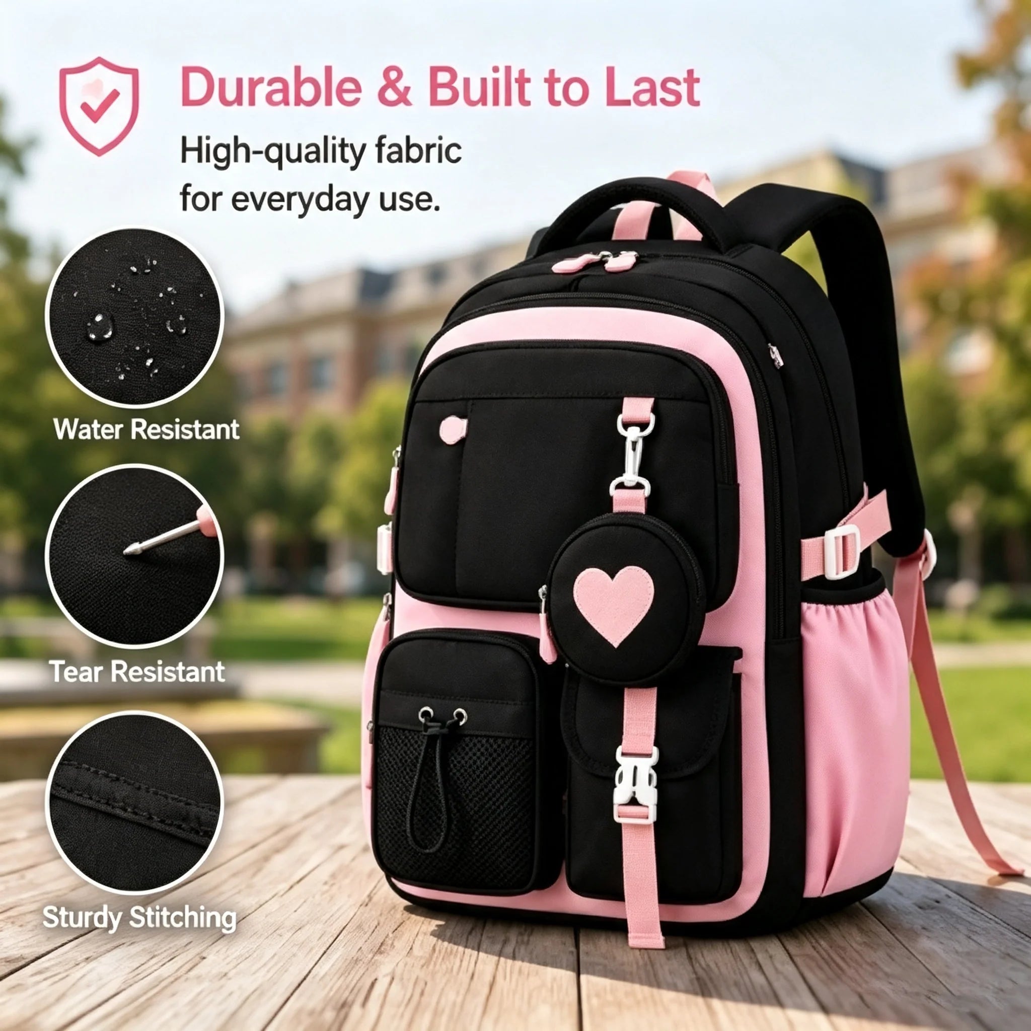 Spacious and Durable School Backpack for Teen Girls