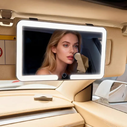 Vehicle-Ready LED Lighted Car Visor Mirror – Dimmable Auto Makeup