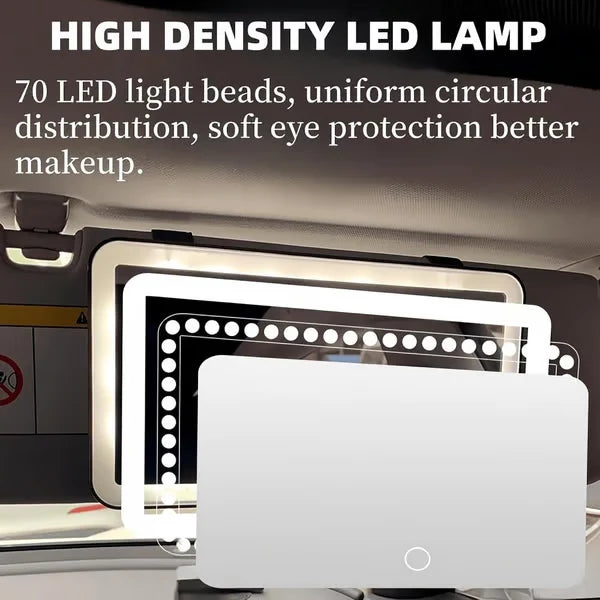 Vehicle-Ready LED Lighted Car Visor Mirror – Dimmable Auto Makeup