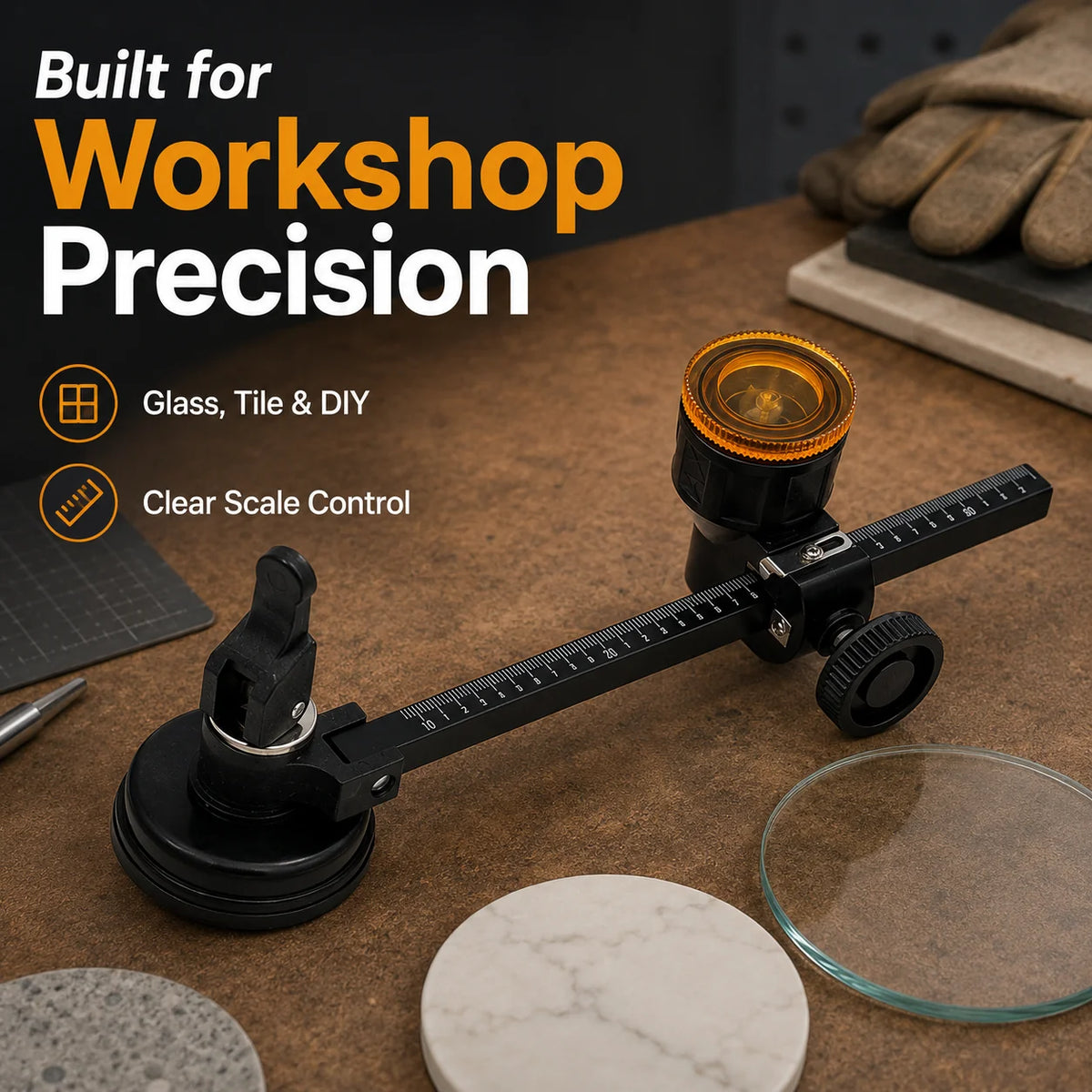 Adjustable Glass Circle Cutter for Tile and Ceramic, up to 300mm