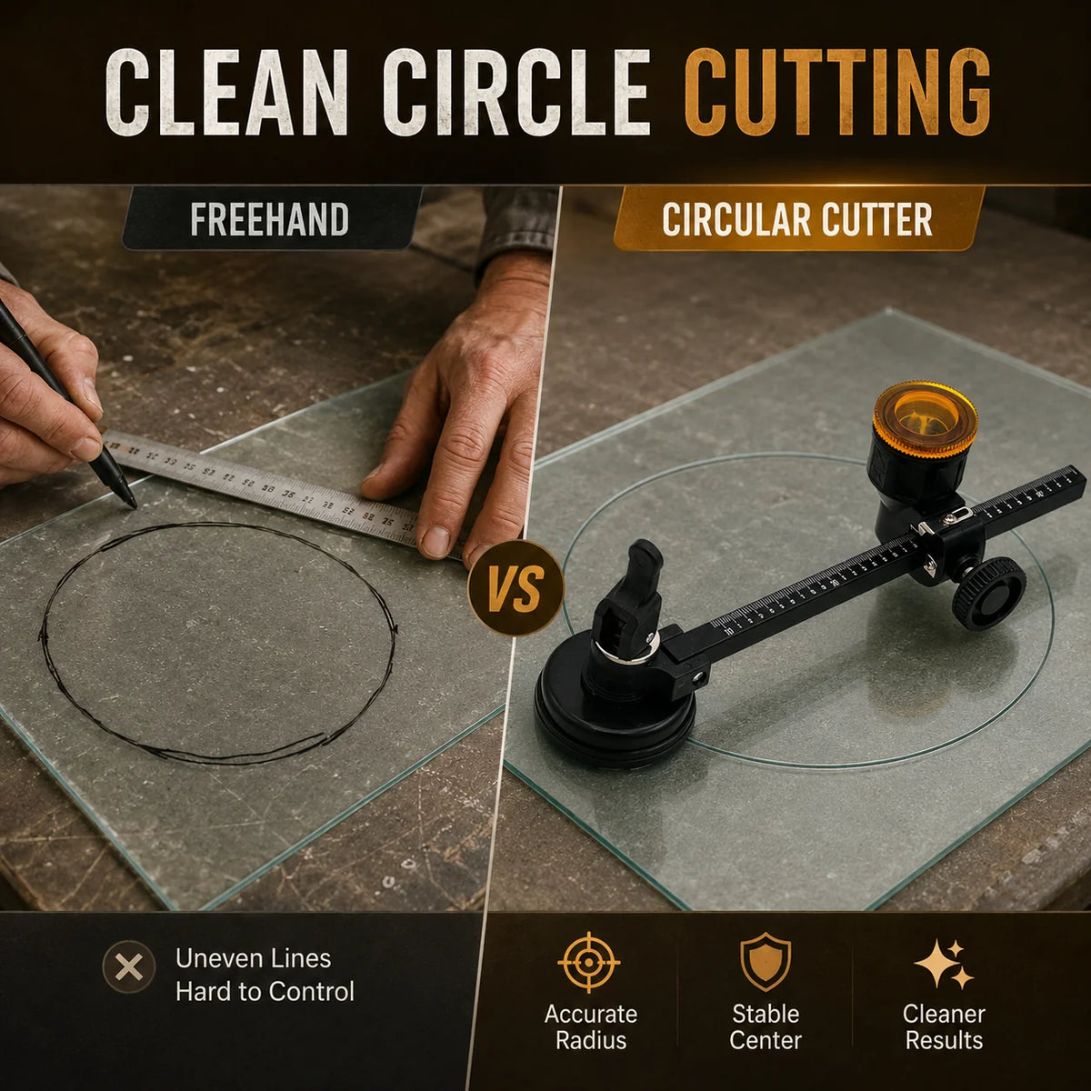 Adjustable Glass Circle Cutter for Tile and Ceramic, up to 300mm