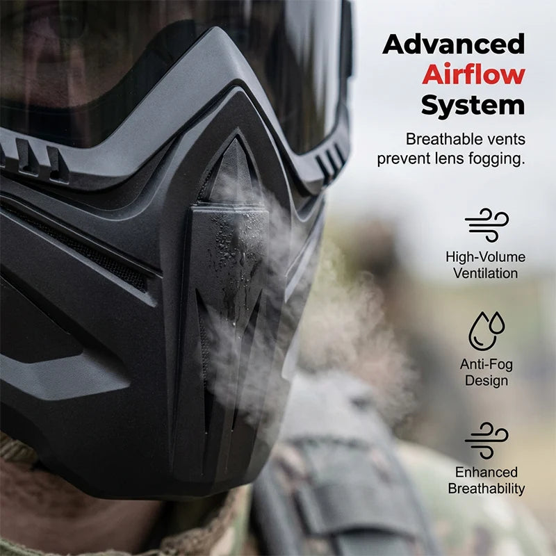 Versatile Detachable Full Face Goggle Mask