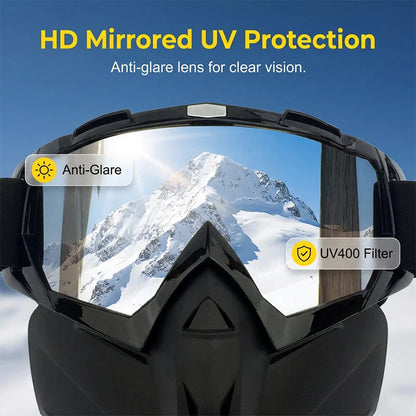 Versatile Detachable Full Face Goggle Mask
