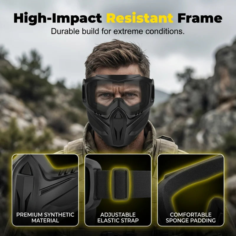 Versatile Detachable Full Face Goggle Mask