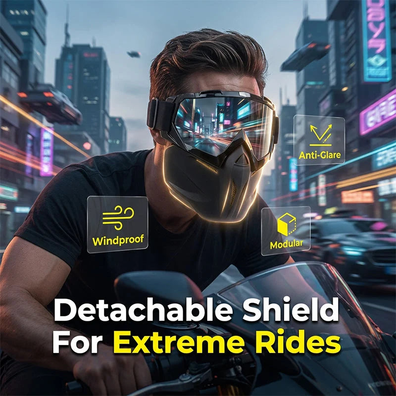 Versatile Detachable Full Face Goggle Mask