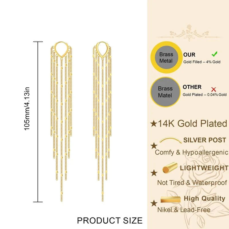 Comfort-Focused 14K Gold Plated Long – for Women for Everyday Wear